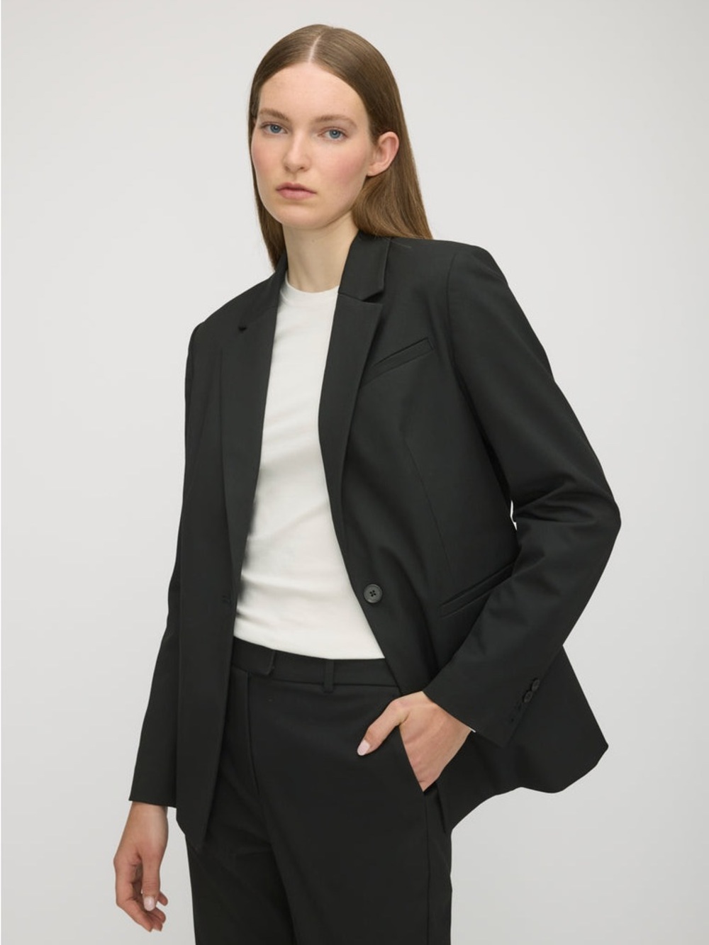 Kit and Ace Black Tailored Single-Button Blazer Size 2 Business Casual